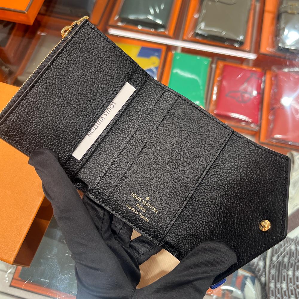 Louis Vuitton Monogram Empreinte Zoe Wallet Black Bifold Unisex