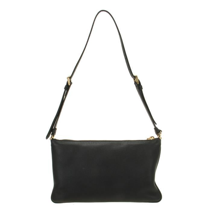 PRADA Soft Leather Shoulder Bag Black