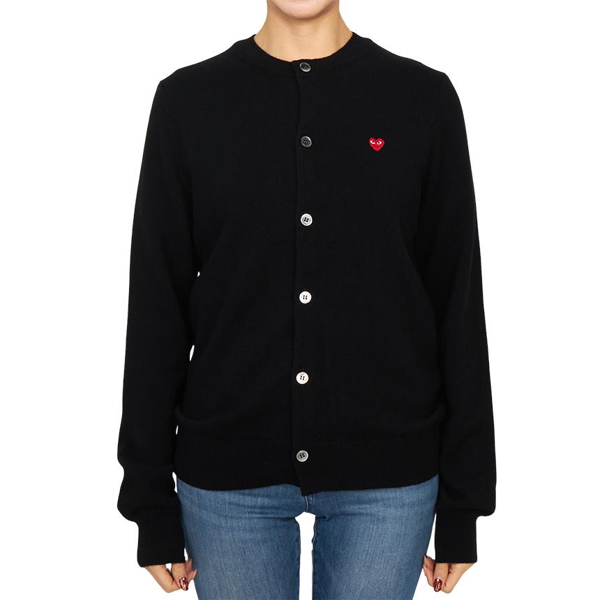 Comme des Garcons Mini Red Heart Patch Loose Fit Unisex Cardigan AX N079 051 1