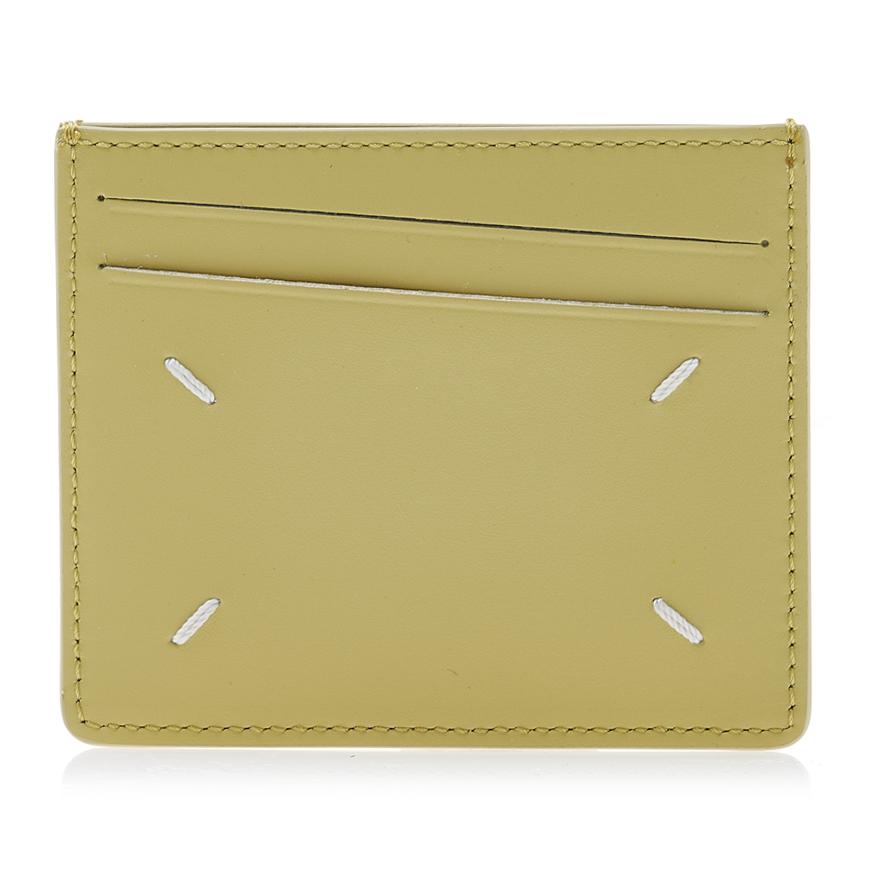 Maison Margiela Unisex Stitch Logo Leather Card Holder Brown