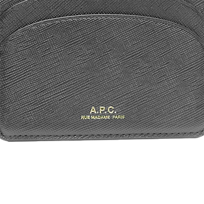 A.P.C. Saffiano Demi-Lune Card Holder Wallet LAGOON