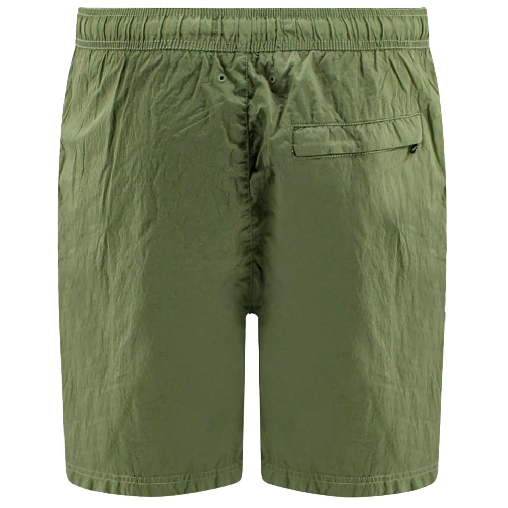 STONE ISLAND Khaki Logo Embroidered Swim Shorts