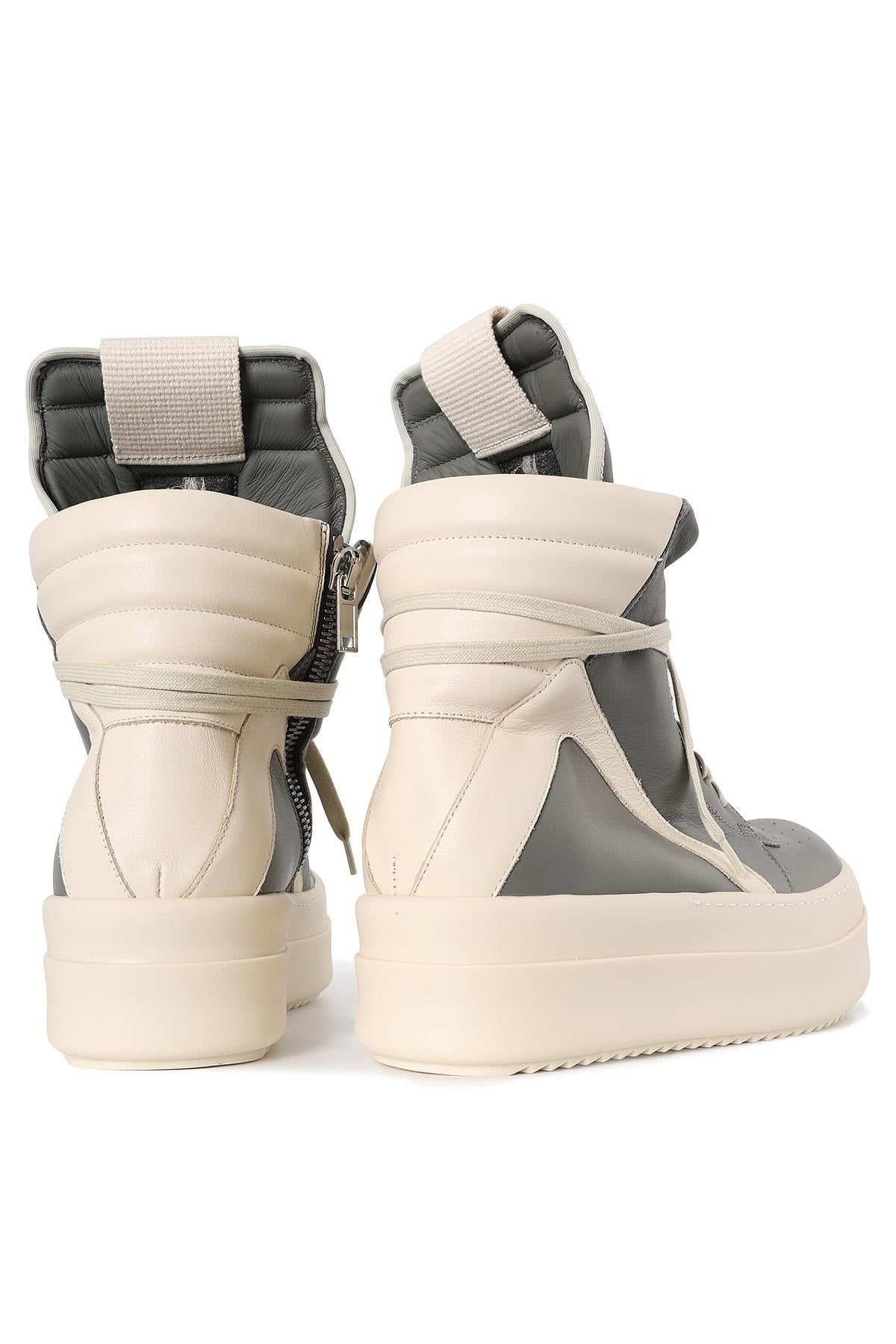 Rick Owens EUCA Leather Mega Bumper Geobasket High-Top Sneakers