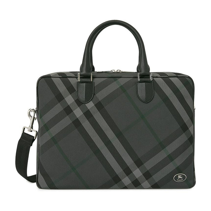 BURBERRY Grid Check Leather Men’s Briefcase Bag 8116532