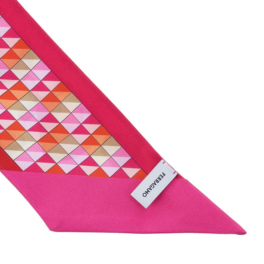 Ferragamo Cotton Candy Pink Silk Scarf for Women