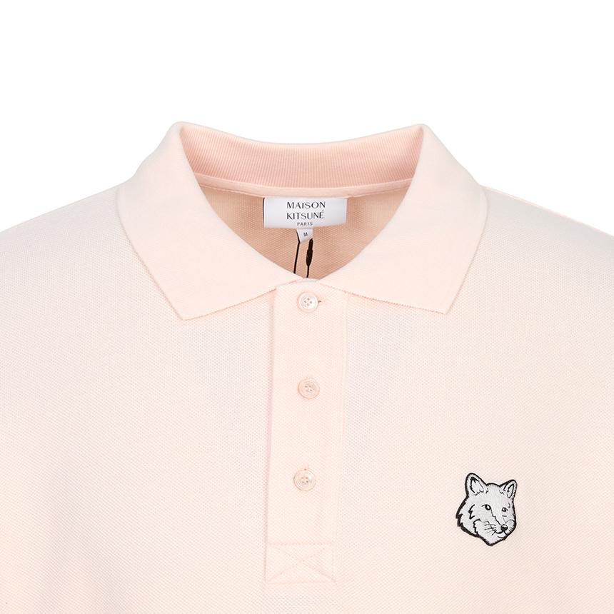 Maison Kitsune Fox Head Men’s Polo Short Sleeve T-Shirt Navy Cotton