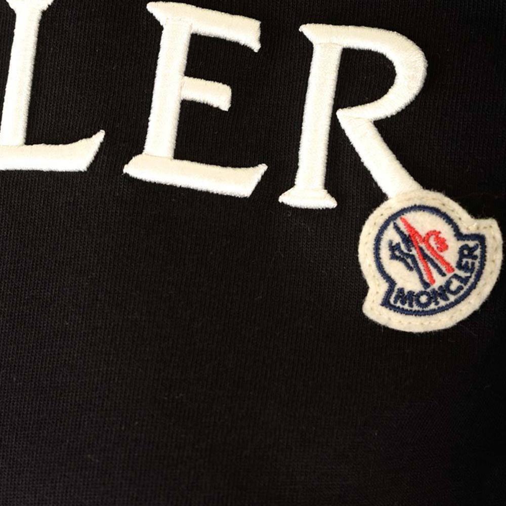 Moncler Logo Embroidered Lettering T-Shirt Black Women’s