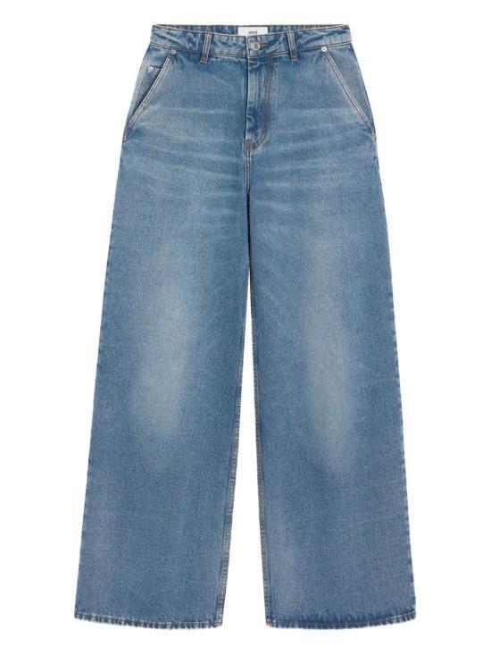 AMI Cotton Super Wide-Leg Jeans FTR819 DE0046 480
