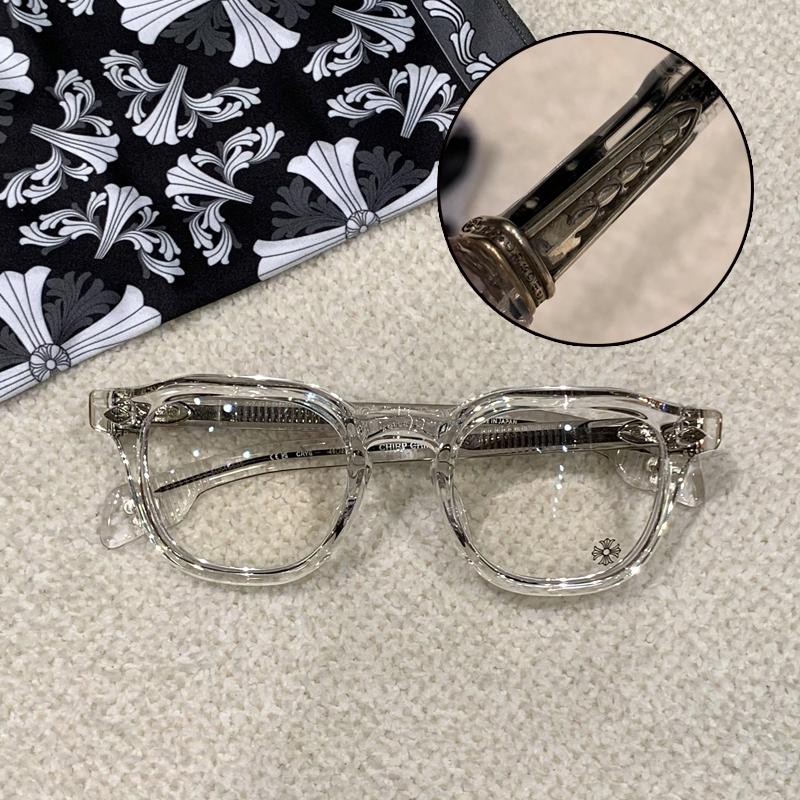 Chrome Hearts Crystal 49mm Silver-tone Unisex Eyeglasses