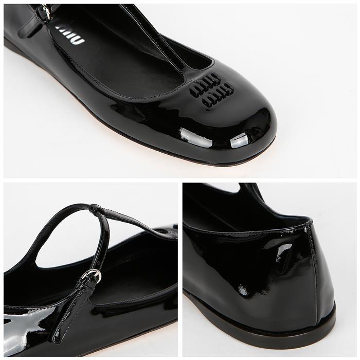 Miu Miu Patent Leather Ballerina Flats 5F136E 069 F0002