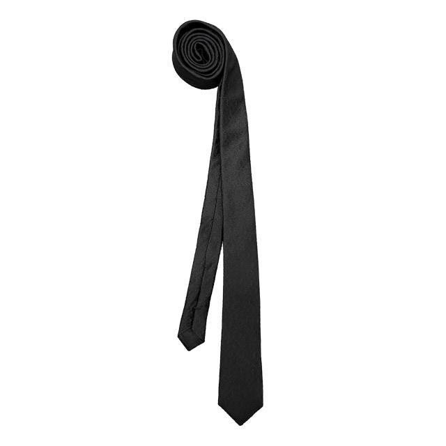 Saint Laurent Monogram Silk Narrow Tie Black