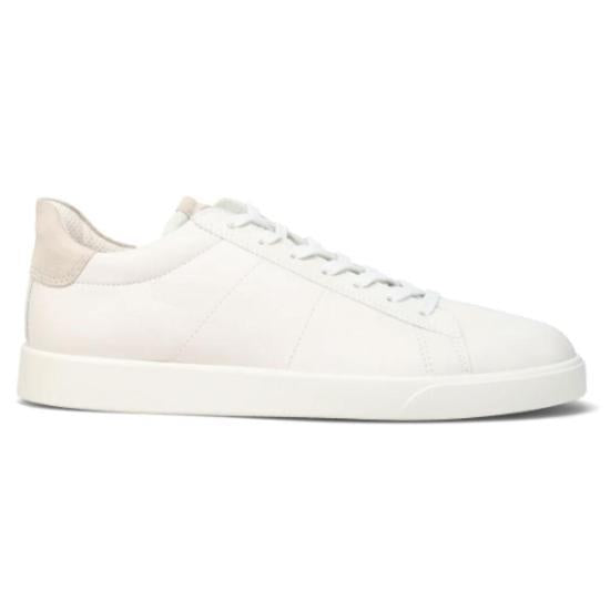 ecco White Gravel Leather Sneakers for Men 521304 58336