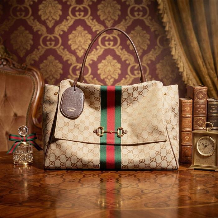 GUCCI Paparazzo Large Top Handle Shoulder Bag Cream Leather