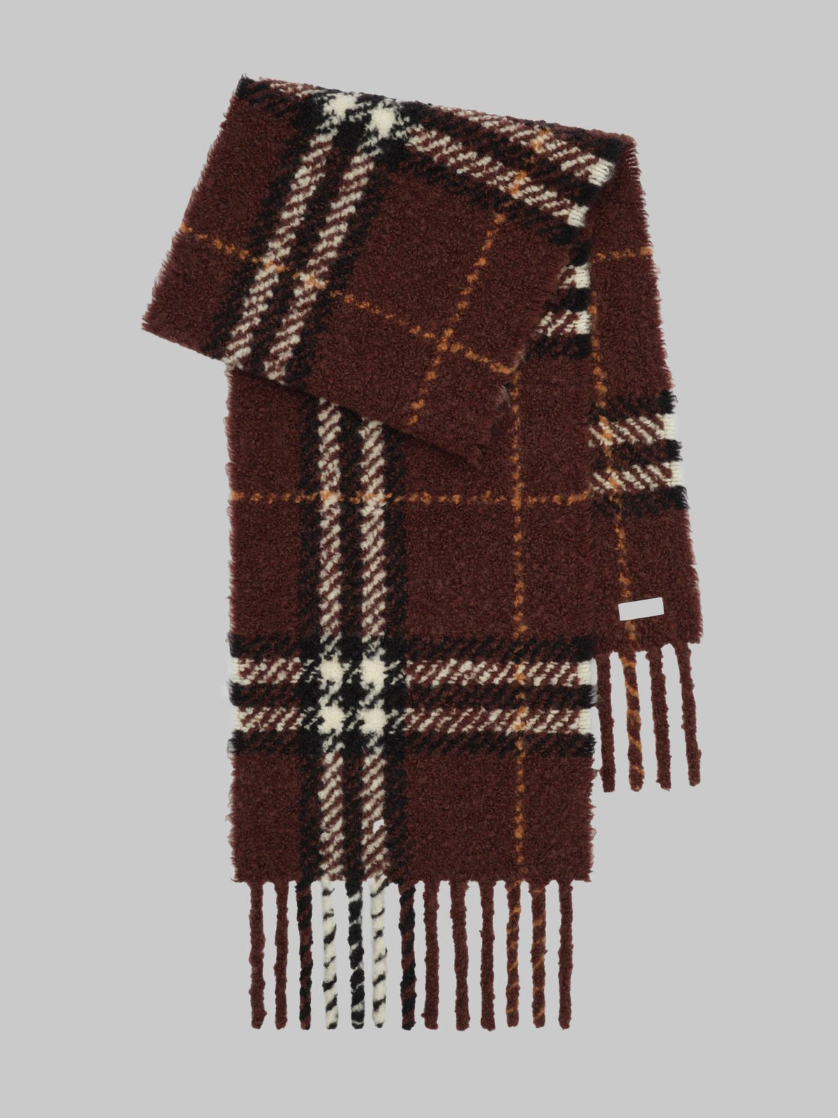 BURBERRY Beige Check Wool Scarf