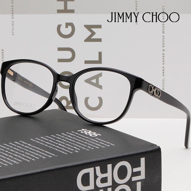 Jimmy Choo Black Acetate Round Eyeglass Frames Unisex JC240 807