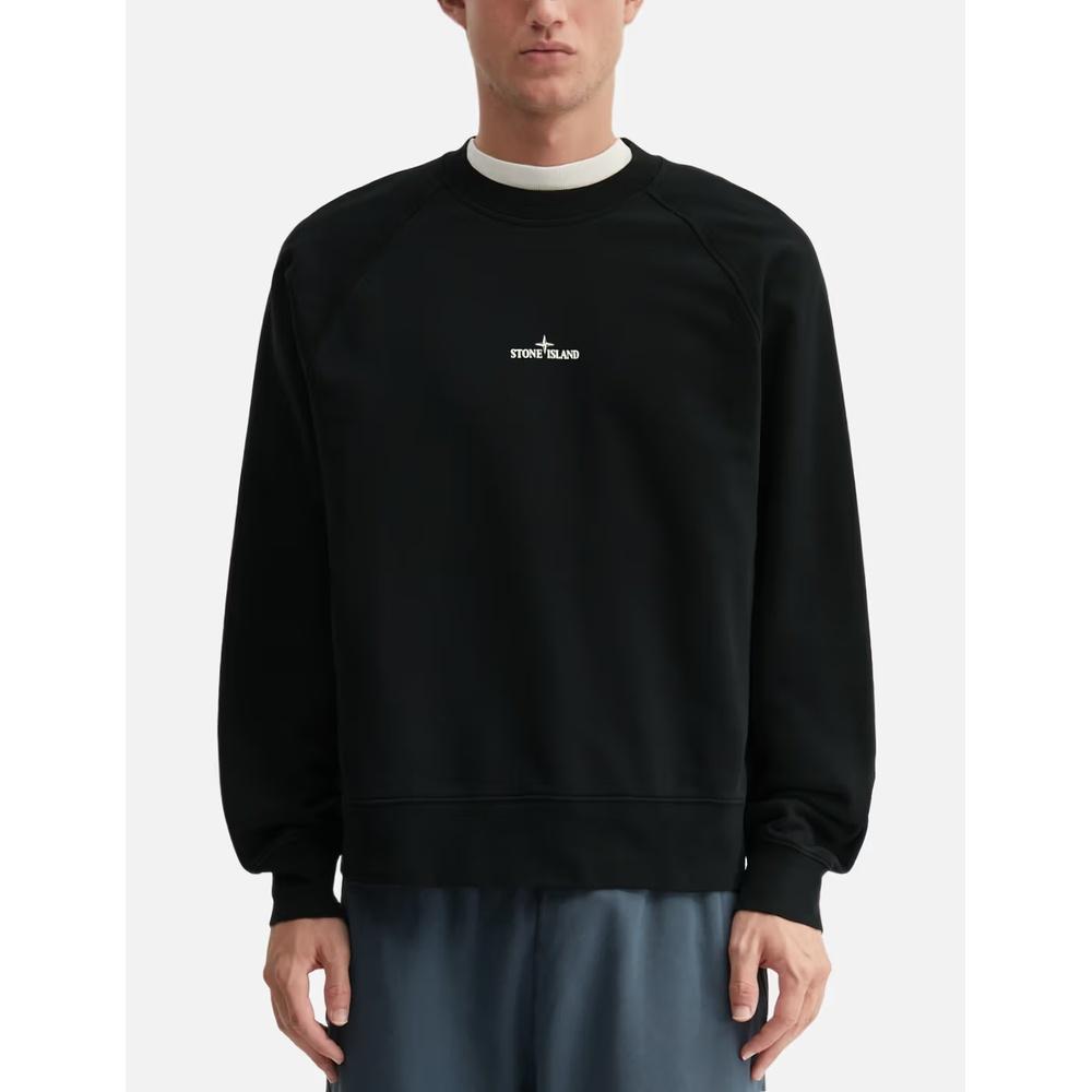 STONE ISLAND Cotton Fleece Men's Sweatshirt Black