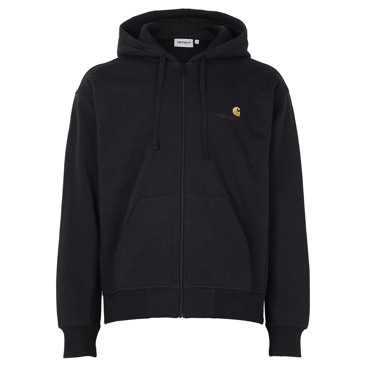 Carhartt Men's Black American Script Hooded Full-Zip Jacket I033063 89XX