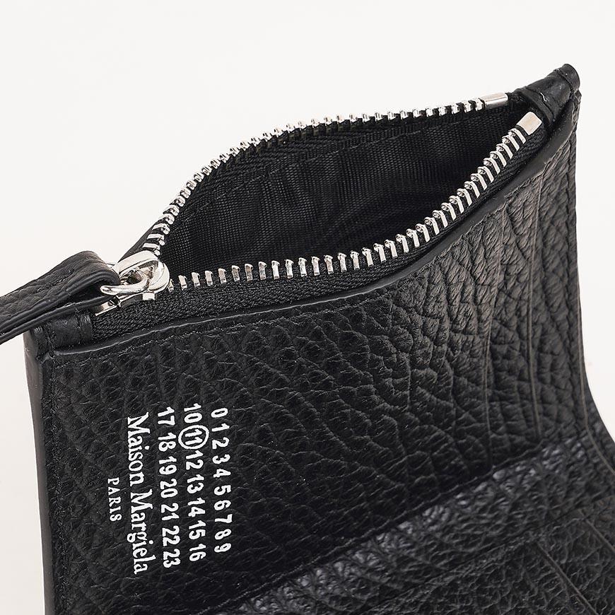 Maison Margiela Unisex Four-Stitch Leather Bifold Wallet Black