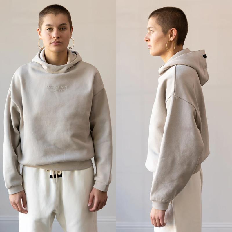 Fear of God Essentials Small Logo Silver Hoodie Unisex