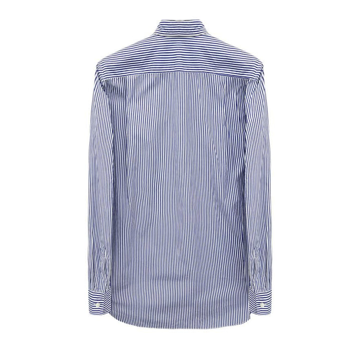 Comme des Garcons Blue Stripe Black Heart Long Sleeve Shirt AX B018 051