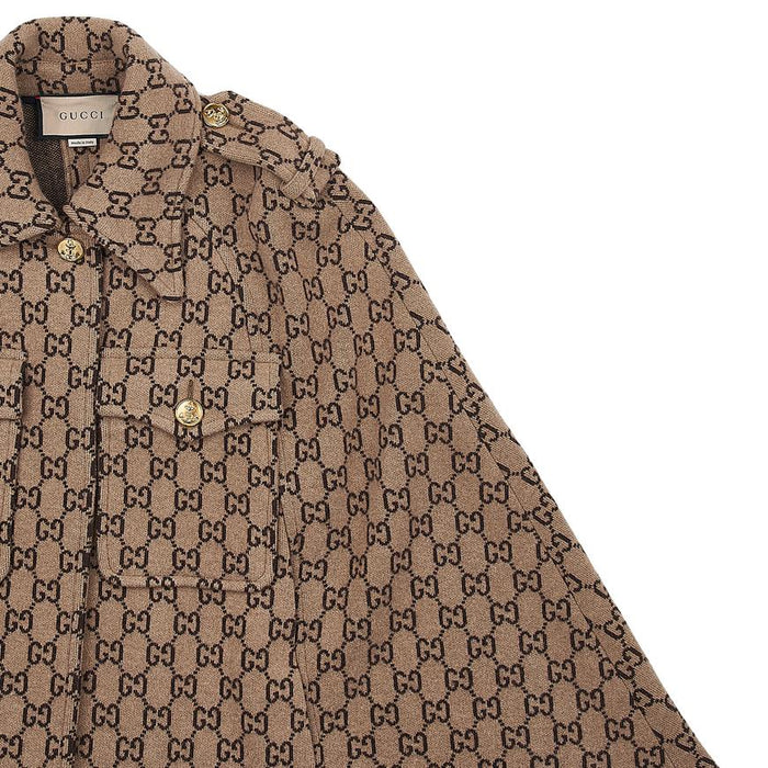 GUCCI GG Wool Cape Beige Women’s Top