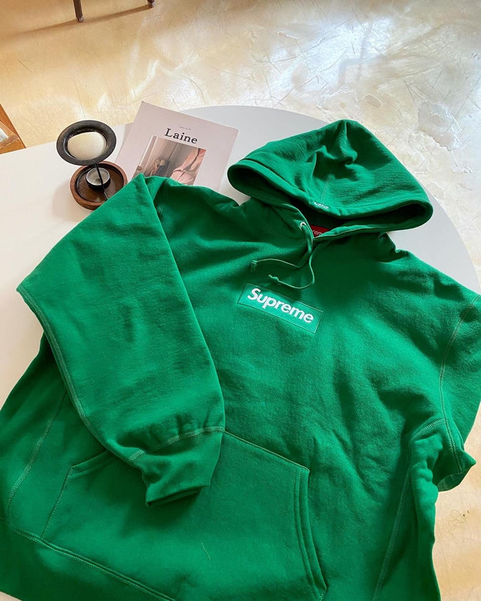Supreme Box Logo Hooded Sweatshirt Green Unisex