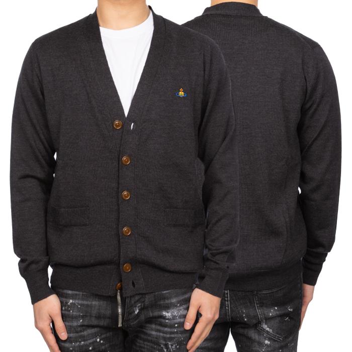 Vivienne Westwood Men’s Logo Embroidered Cardigan Navy Knit