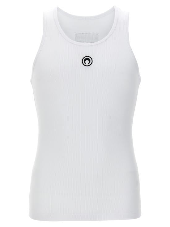 Marine Serre White Sleeveless Jersey T-Shirt MTT081 ACJER 0011