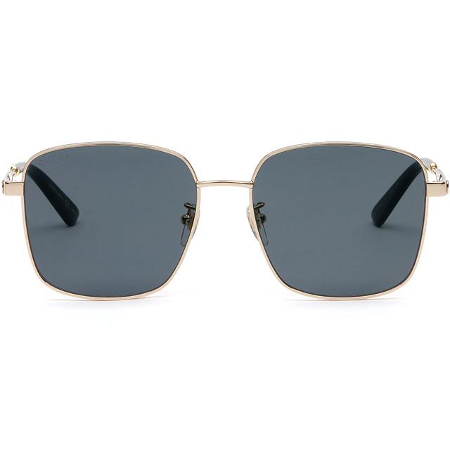 GUCCI Black Rectangular Sunglasses Asian Fit Striped Detail Unisex