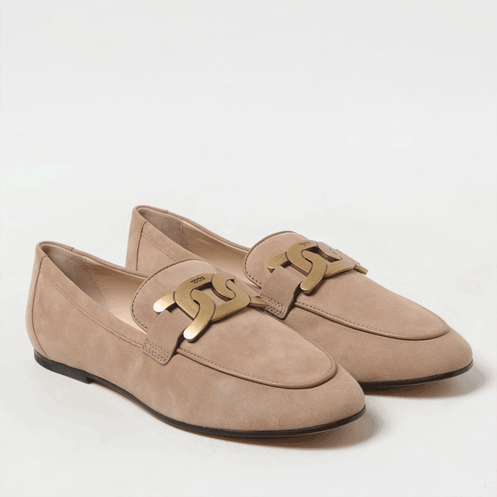 Tods Gommino Suede Chain Loafers for Women XXW79A0DD00D8W C806