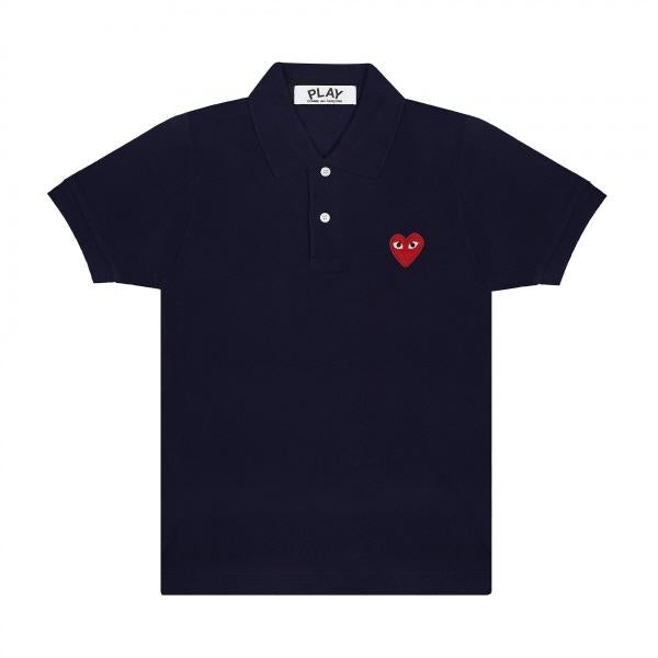 Comme des Garcons Unisex Short Sleeve Polo T-Shirt Black Cotton