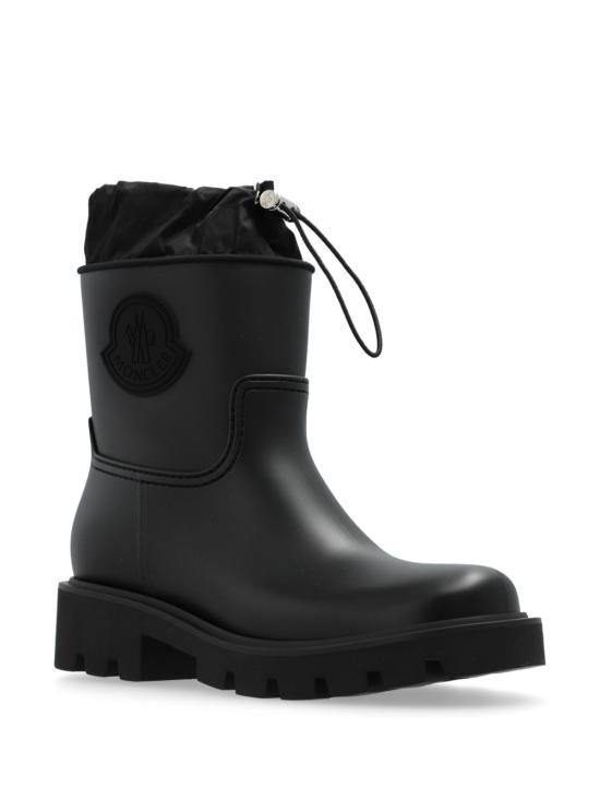 Moncler Black Leather Boots for Women 4G00020 M4522 999 BLACK DOM