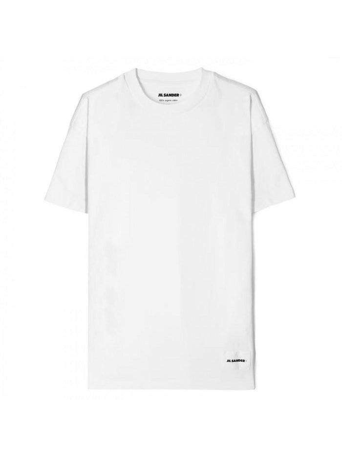 JIL SANDER Logo Patch Men’s Short Sleeve T-Shirt White Cotton