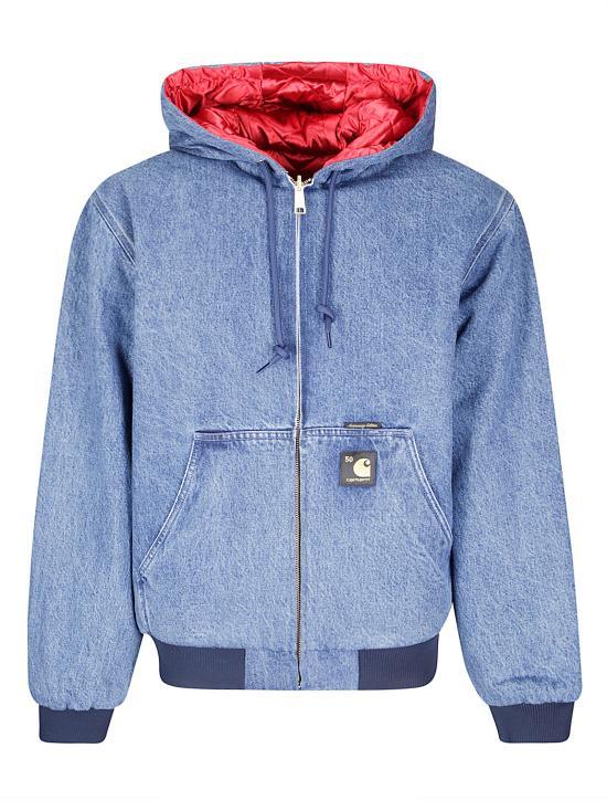 CARHARTT WIP OG Active Denim Jacket for Men I0359663FZ12 BLUE USA RED DOM