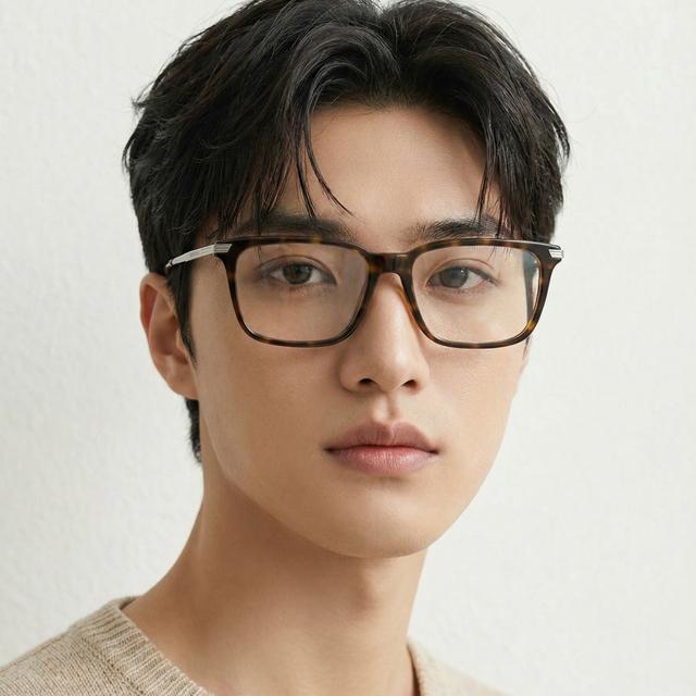 BURBERRY Dark Havana Square Acetate Eyeglass Frames