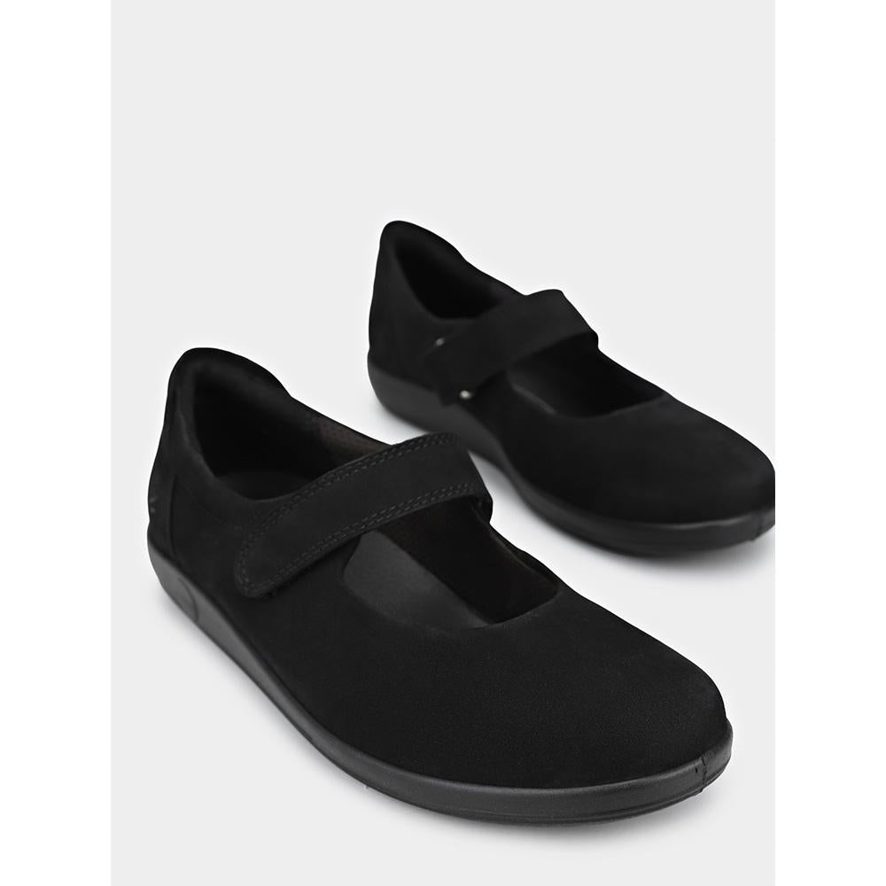 ecco Soft 20 Leather Flats Black Women’s Shoes