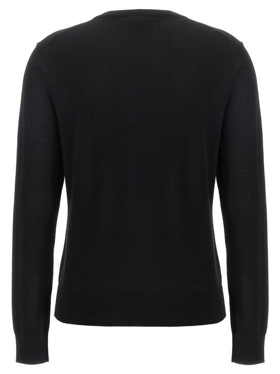 Theory Black Round Neck Knit Sweater
