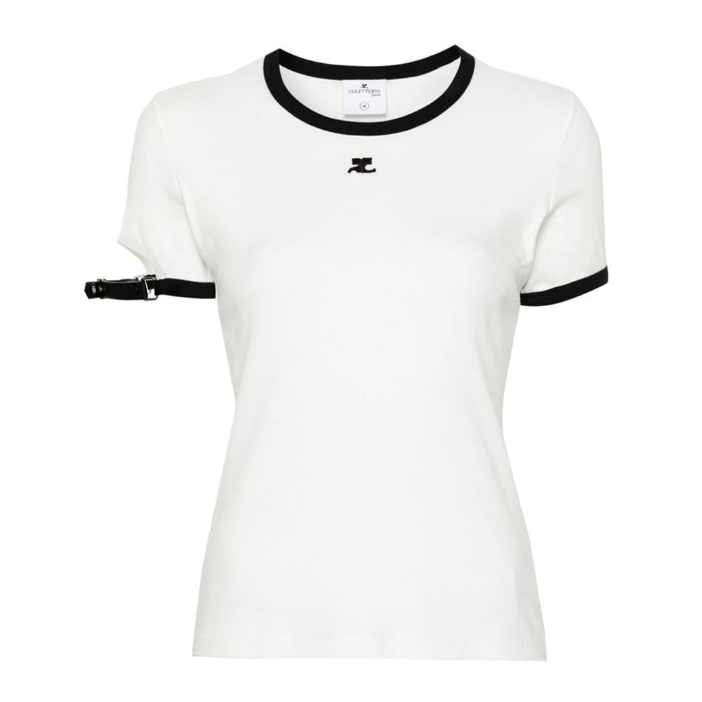 courreges Logo Embroidered Buckle T-Shirt