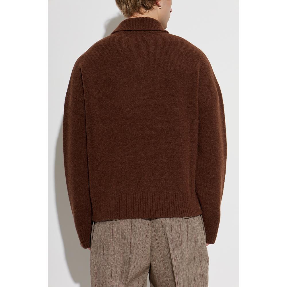 AMI Alpaca Wool Polo Sweater Unisex Crewneck