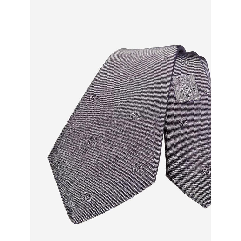 GUCCI Double G Silk Tie Black Men's Accessory