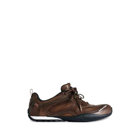 BALENCIAGA Leather Raider Sneakers Brown Black