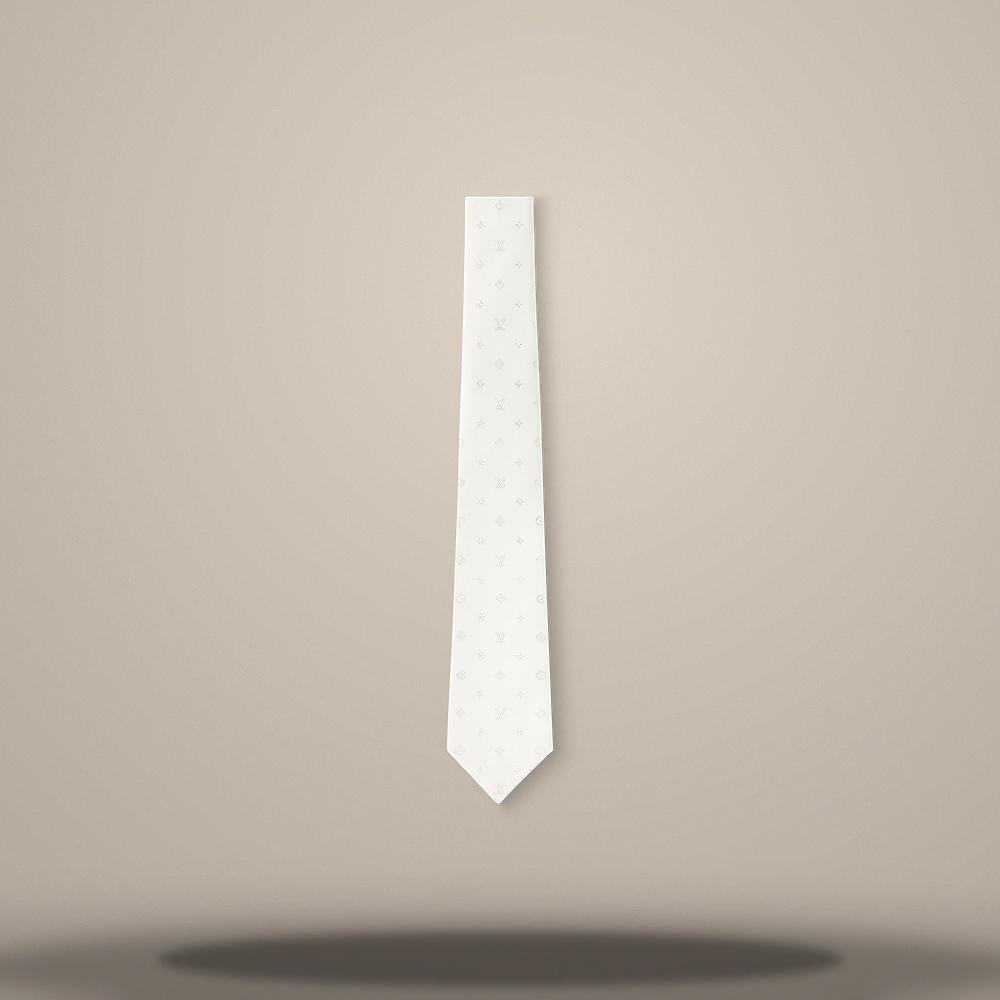 Louis Vuitton White Mini Monogram Spaced Out Tie M98230
