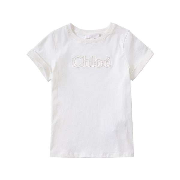 Chloe Kids Short Sleeve T-Shirt White Cotton