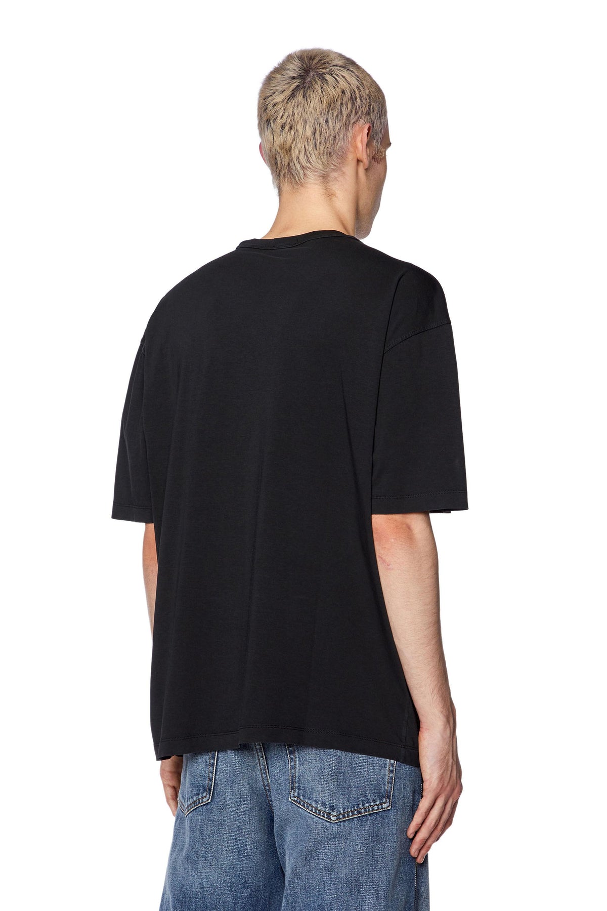 DIESEL Black TSTRAPOVAL Short Sleeve T-Shirt Unisex Cotton
