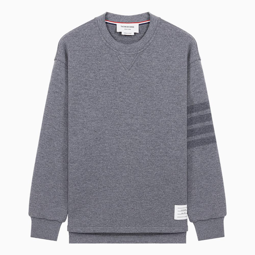 THOM BROWNE Grey Armband Stripe Women’s Crewneck Knit Sweater