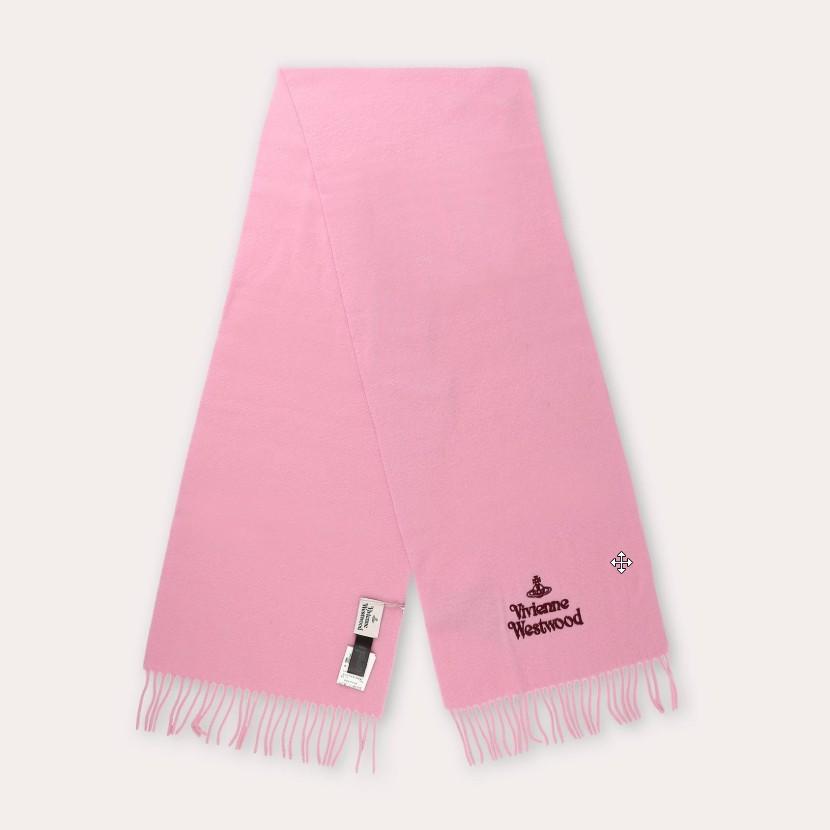 Vivienne Westwood Pink Scarf with Wine Logo Wool Muffler Uni 81030007 W00Q7 G401