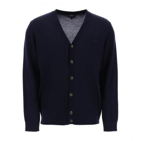 A.P.C. SALOME Logo Cardigan Women’s Round Neck Knit Ivory
