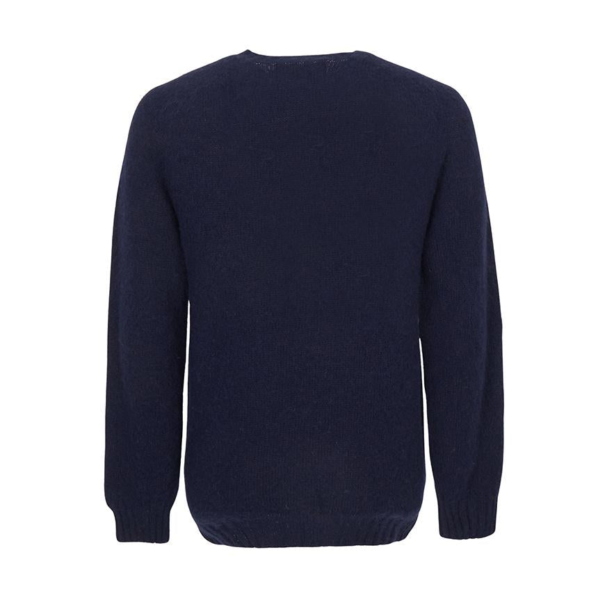 Harley OF SCOTLAND Shaggy Dog Wool Crewneck Men's Sweater M3834 7 NAVY
