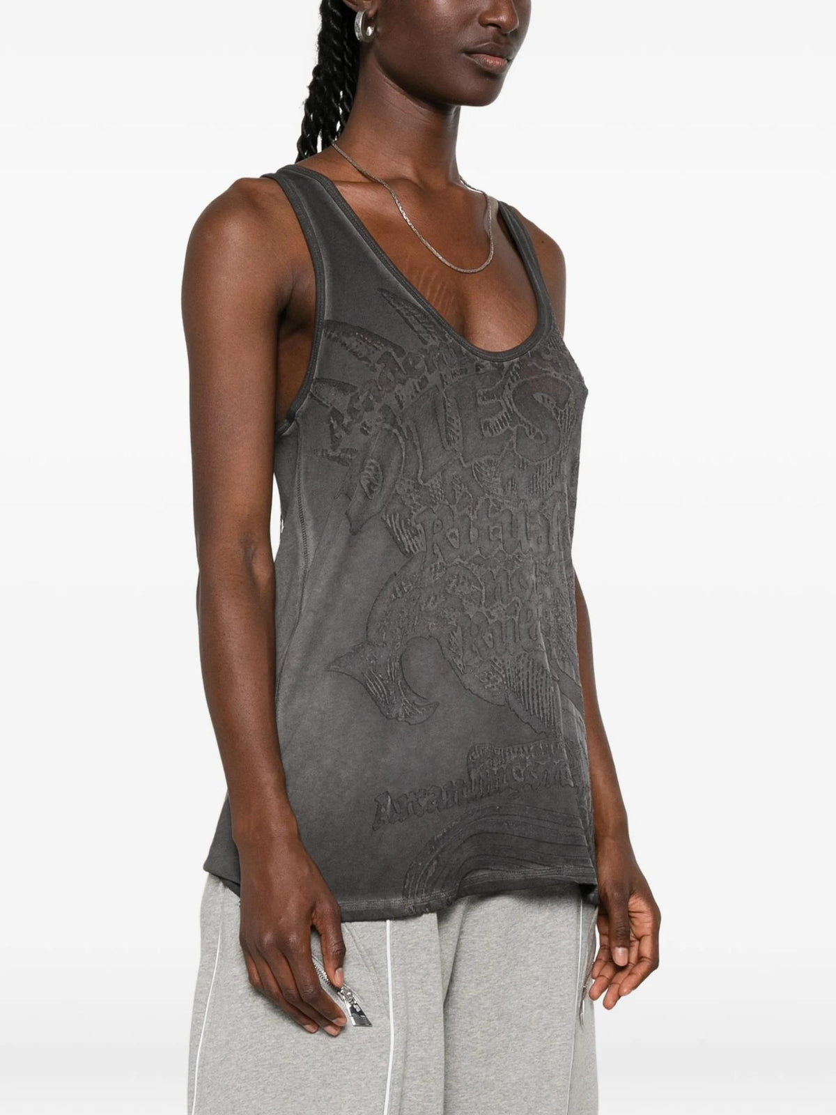DIESEL Cotton Tank Top Sleeveless Shirt White