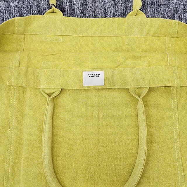 Isabel Marant YENKY Logo Embroidered Shopper Tote Bag Black Canvas